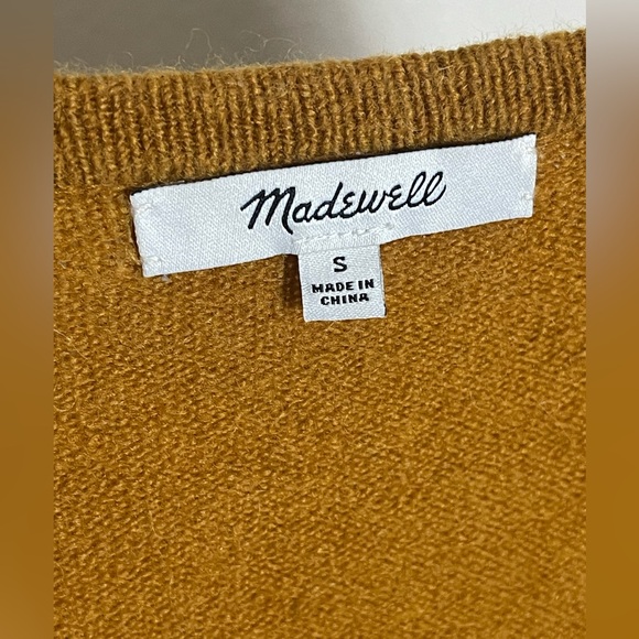 Madewell Kent Cardigan Sweater Golden Harvest alpaca Wool Blend cozy yarn Small - Picture 3 of 8